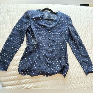 Valentino Black and White Polka Dot Blazer